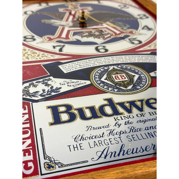 Wall Mirror Clock Vintage Budweiser King of Beers Eagle Vintage Man Cave Bar Dec - Picture 8 of 16